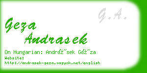 geza andrasek business card